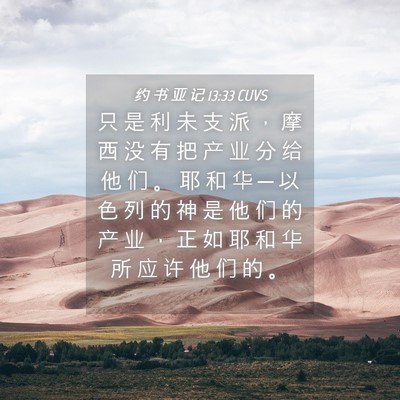 Picture 04 - 约 书 亚 记 13:33 CUVS - 只 是 利 未 支 派 ， 摩 西 没 有 把 - Bible Verse Picture