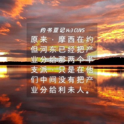 Picture 04 - 约 书 亚 记 14:3 CUVS - 原 来 ， 摩 西 在 约 但 河 东 已 经 - Bible Verse Picture