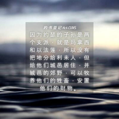 Picture 04 - 约 书 亚 记 14:4 CUVS - 因 为 约 瑟 的 子 孙 是 两 个 支 派 - Bible Verse Picture
