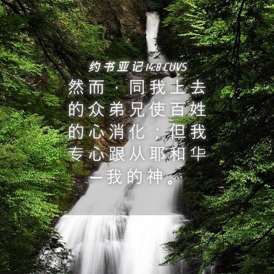 Picture 04 - 约 书 亚 记 14:8 CUVS - 然 而 ， 同 我 上 去 的 众 弟 兄 使 - Bible Verse Picture