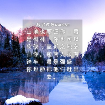 Picture 04 - 约 书 亚 记 17:18 CUVS - 山 地 也 要 归 你 ， 虽 是 树 林 ， - Bible Verse Picture