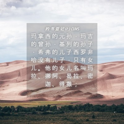 Picture 04 - 约 书 亚 记 17:3 CUVS - 玛 拿 西 的 元 孙 ， 玛 吉 的 曾 孙 - Bible Verse Picture