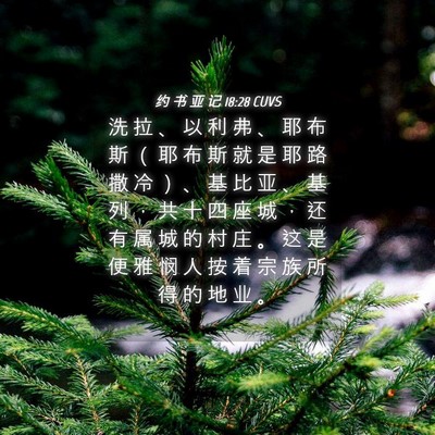 Picture 04 - 约 书 亚 记 18:28 CUVS - 洗 拉 、 以 利 弗 、 耶 布 斯 （ 耶 - Bible Verse Picture