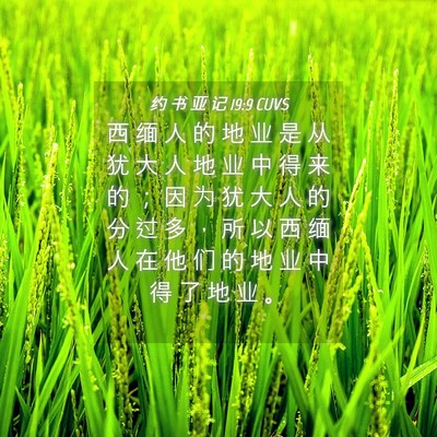 Picture 04 - 约 书 亚 记 19:9 CUVS - 西 缅 人 的 地 业 是 从 犹 大 人 地 - Bible Verse Picture