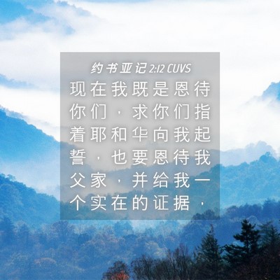 Picture 04 - 约 书 亚 记 2:12 CUVS - 现 在 我 既 是 恩 待 你 们 ， 求 你 - Bible Verse Picture