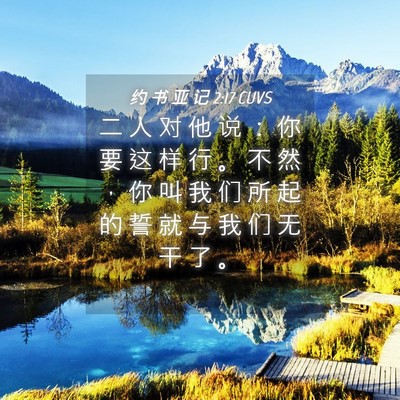 Picture 04 - 约 书 亚 记 2:17 CUVS - 二 人 对 他 说 ： 你 要 这 样 行 。 - Bible Verse Picture