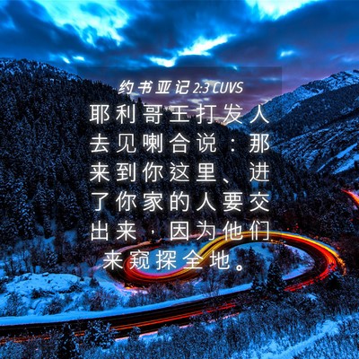 Picture 04 - 约 书 亚 记 2:3 CUVS - 耶 利 哥 王 打 发 人 去 见 喇 合 说 - Bible Verse Picture