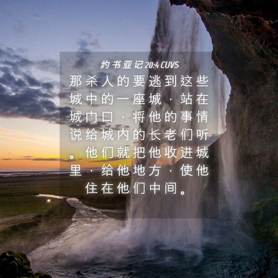 Picture 04 - 约 书 亚 记 20:4 CUVS - 那 杀 人 的 要 逃 到 这 些 城 中 的 - Bible Verse Picture