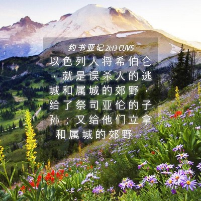 Picture 04 - 约 书 亚 记 21:13 CUVS - 以 色 列 人 将 希 伯 仑 ， 就 是 误 - Bible Verse Picture