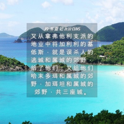 Picture 04 - 约 书 亚 记 21:32 CUVS - 又 从 拿 弗 他 利 支 派 的 地 业 中 - Bible Verse Picture