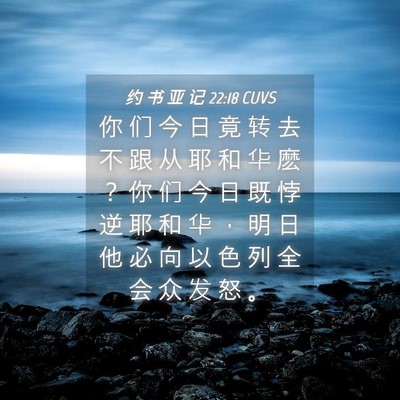 Picture 04 - 约 书 亚 记 22:18 CUVS - 你 们 今 日 竟 转 去 不 跟 从 耶 和 - Bible Verse Picture