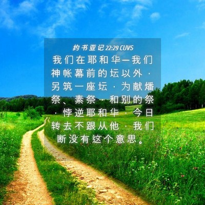Picture 04 - 约 书 亚 记 22:29 CUVS - 我 们 在 耶 和 华 ─ 我 们 神 帐 幕 - Bible Verse Picture