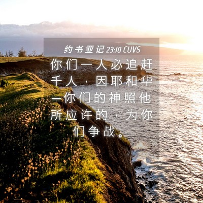 Picture 04 - 约 书 亚 记 23:10 CUVS - 你 们 一 人 必 追 赶 千 人 ， 因 耶 - Bible Verse Picture