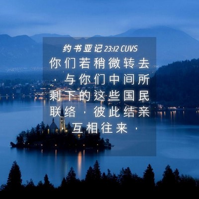 Picture 04 - 约 书 亚 记 23:12 CUVS - 你 们 若 稍 微 转 去 ， 与 你 们 中 - Bible Verse Picture
