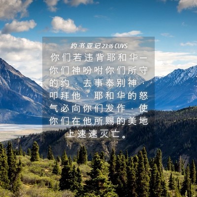 Picture 04 - 约 书 亚 记 23:16 CUVS - 你 们 若 违 背 耶 和 华 ─ 你 们 神 - Bible Verse Picture