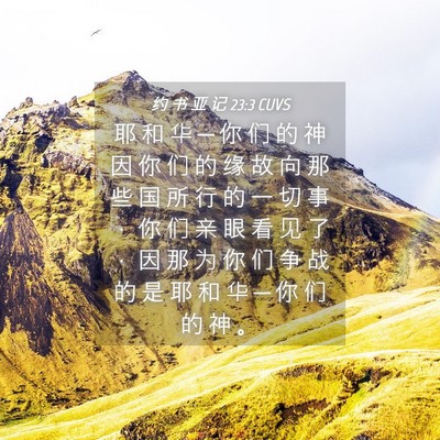 Picture 04 - 约 书 亚 记 23:3 CUVS - 耶 和 华 ─ 你 们 的 神 因 你 们 的 - Bible Verse Picture