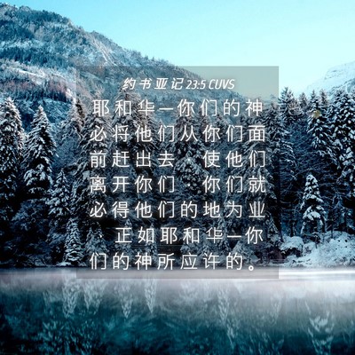 Picture 04 - 约 书 亚 记 23:5 CUVS - 耶 和 华 ─ 你 们 的 神 必 将 他 们 - Bible Verse Picture