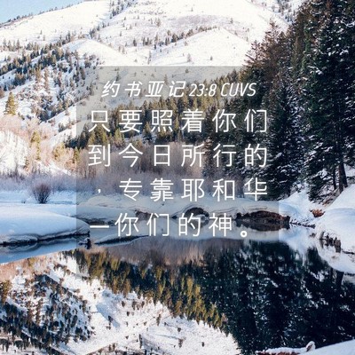 Picture 04 - 约 书 亚 记 23:8 CUVS - 只 要 照 着 你 们 到 今 日 所 行 的 - Bible Verse Picture
