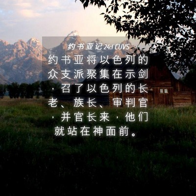 Picture 04 - 约 书 亚 记 24:1 CUVS - 约 书 亚 将 以 色 列 的 众 支 派 聚 - Bible Verse Picture