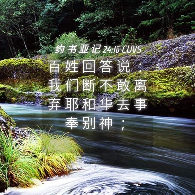 Picture 04 - 约 书 亚 记 24:16 CUVS - 百 姓 回 答 说 ： 我 们 断 不 敢 离 - Bible Verse Picture