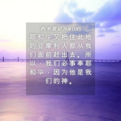 Picture 04 - 约 书 亚 记 24:18 CUVS - 耶 和 华 又 把 住 此 地 的 亚 摩 利 - Bible Verse Picture