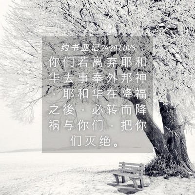 Picture 04 - 约 书 亚 记 24:20 CUVS - 你 们 若 离 弃 耶 和 华 去 事 奉 外 - Bible Verse Picture