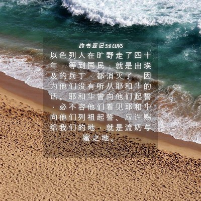 Picture 04 - 约 书 亚 记 5:6 CUVS - 以 色 列 人 在 旷 野 走 了 四 十 年 - Bible Verse Picture