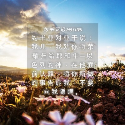 Picture 04 - 约 书 亚 记 7:19 CUVS - 约 书 亚 对 亚 干 说 ： 我 儿 ， 我 - Bible Verse Picture