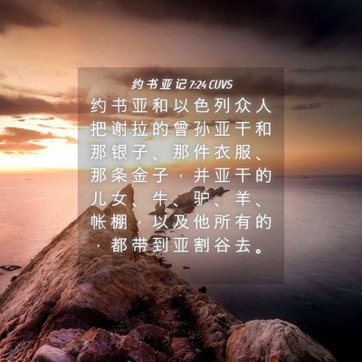 Picture 04 - 约 书 亚 记 7:24 CUVS - 约 书 亚 和 以 色 列 众 人 把 谢 拉 - Bible Verse Picture