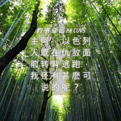 Picture 04 - 约 书 亚 记 7:8 CUVS - 主 阿 ， 以 色 列 人 既 在 仇 敌 面 - Bible Verse Picture