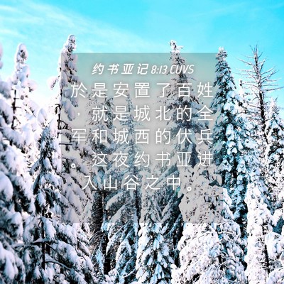 Picture 04 - 约 书 亚 记 8:13 CUVS - 於 是 安 置 了 百 姓 ， 就 是 城 北 - Bible Verse Picture