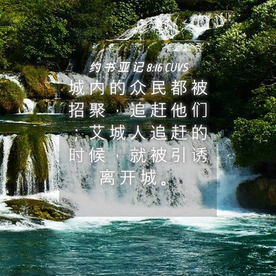 Picture 04 - 约 书 亚 记 8:16 CUVS - 城 内 的 众 民 都 被 招 聚 ， 追 赶 - Bible Verse Picture