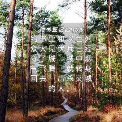 Picture 04 - 约 书 亚 记 8:21 CUVS - 约 书 亚 和 以 色 列 众 人 见 伏 兵 - Bible Verse Picture