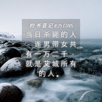 Picture 04 - 约 书 亚 记 8:25 CUVS - 当 日 杀 毙 的 人 ， 连 男 带 女 共 - Bible Verse Picture