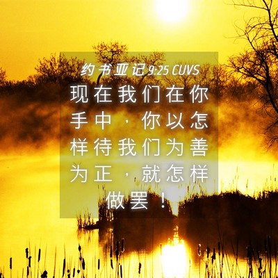 Picture 04 - 约 书 亚 记 9:25 CUVS - 现 在 我 们 在 你 手 中 ， 你 以 怎 - Bible Verse Picture