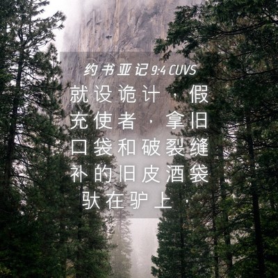 Picture 04 - 约 书 亚 记 9:4 CUVS - 就 设 诡 计 ， 假 充 使 者 ， 拿 旧 - Bible Verse Picture