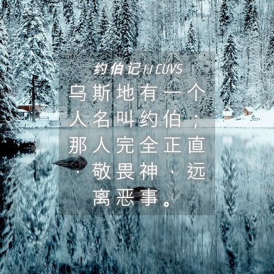 Picture 04 - 约 伯 记 1:1 CUVS - 乌 斯 地 有 一 个 人 名 叫 约 伯 ； - Bible Verse Picture