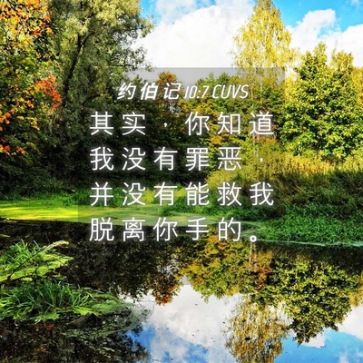 Picture 04 - 约 伯 记 10:7 CUVS - 其 实 ， 你 知 道 我 没 有 罪 恶 ， - Bible Verse Picture