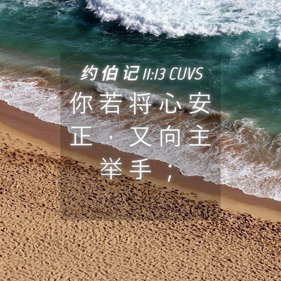 Picture 04 - 约 伯 记 11:13 CUVS - 你 若 将 心 安 正 ， 又 向 主 举 手 - Bible Verse Picture
