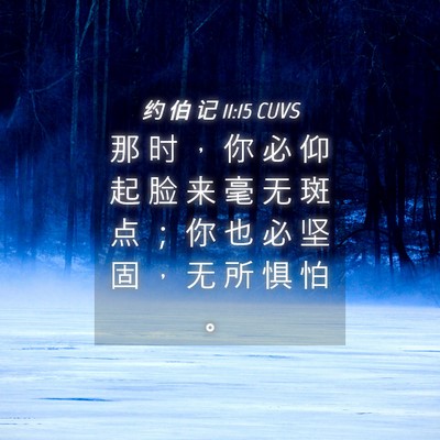 Picture 04 - 约 伯 记 11:15 CUVS - 那 时 ， 你 必 仰 起 脸 来 毫 无 斑 - Bible Verse Picture