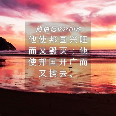 Picture 04 - 约 伯 记 12:23 CUVS - 他 使 邦 国 兴 旺 而 又 毁 灭 ； 他 - Bible Verse Picture