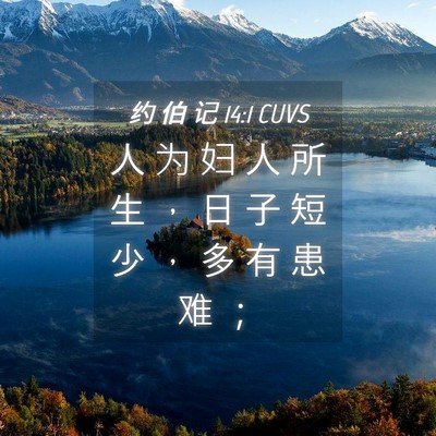 Picture 04 - 约 伯 记 14:1 CUVS - 人 为 妇 人 所 生 ， 日 子 短 少 ， - Bible Verse Picture