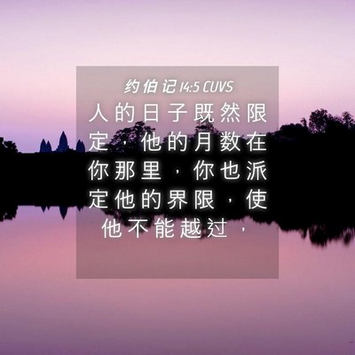 Picture 04 - 约 伯 记 14:5 CUVS - 人 的 日 子 既 然 限 定 ， 他 的 月 - Bible Verse Picture