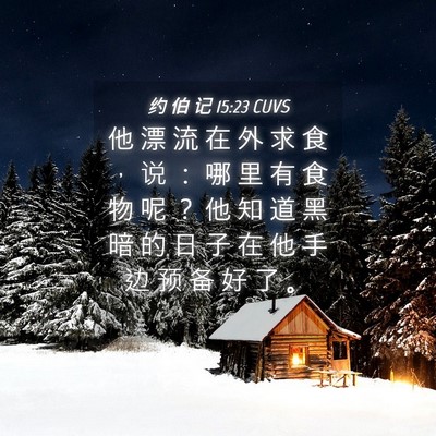 Picture 04 - 约 伯 记 15:23 CUVS - 他 漂 流 在 外 求 食 ， 说 ： 哪 里 - Bible Verse Picture