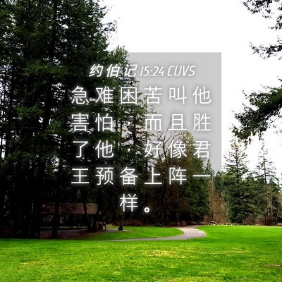 Picture 04 - 约 伯 记 15:24 CUVS - 急 难 困 苦 叫 他 害 怕 ， 而 且 胜 - Bible Verse Picture