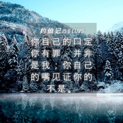 Picture 04 - 约 伯 记 15:6 CUVS - 你 自 己 的 口 定 你 有 罪 ， 并 非 - Bible Verse Picture