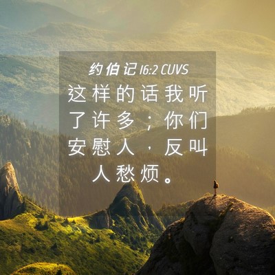 Picture 04 - 约 伯 记 16:2 CUVS - 这 样 的 话 我 听 了 许 多 ； 你 们 - Bible Verse Picture