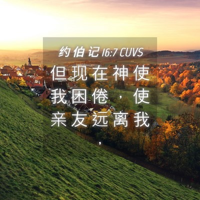 Picture 04 - 约 伯 记 16:7 CUVS - 但 现 在 神 使 我 困 倦 ， 使 亲 友 - Bible Verse Picture