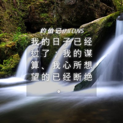Picture 04 - 约 伯 记 17:11 CUVS - 我 的 日 子 已 经 过 了 ； 我 的 谋 - Bible Verse Picture