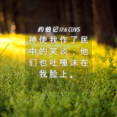 Picture 04 - 约 伯 记 17:6 CUVS - 神 使 我 作 了 民 中 的 笑 谈 ； 他 - Bible Verse Picture